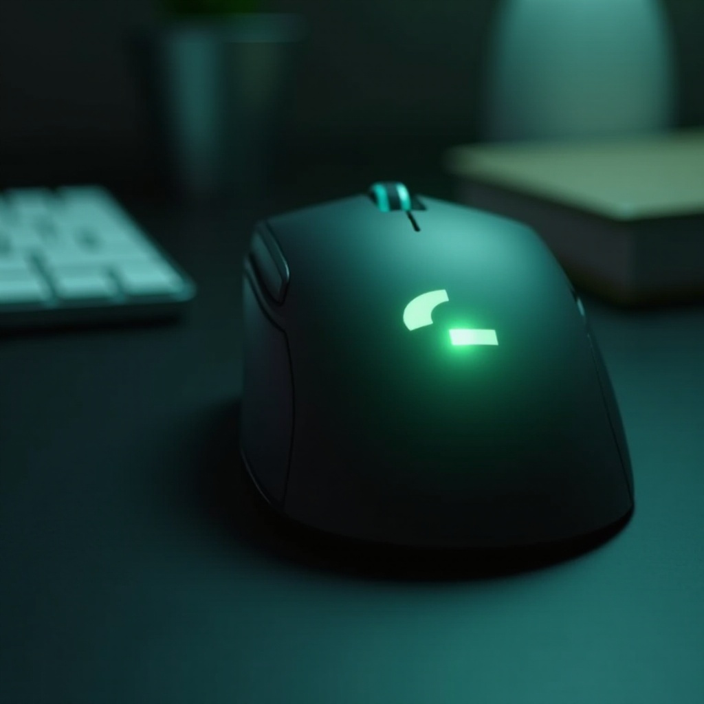 yanıp sönen yeşil logitech fare