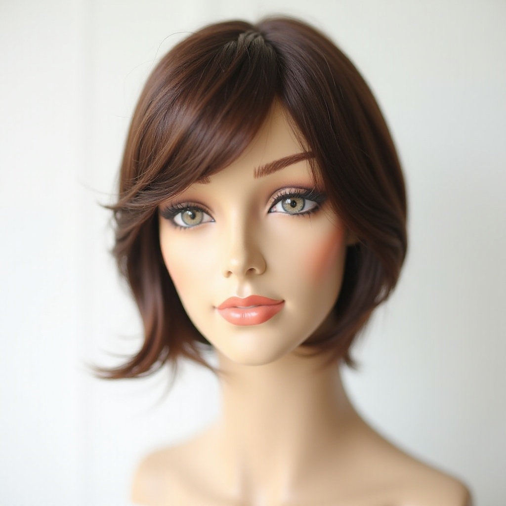 wig rambut tipis se-panjang dagu